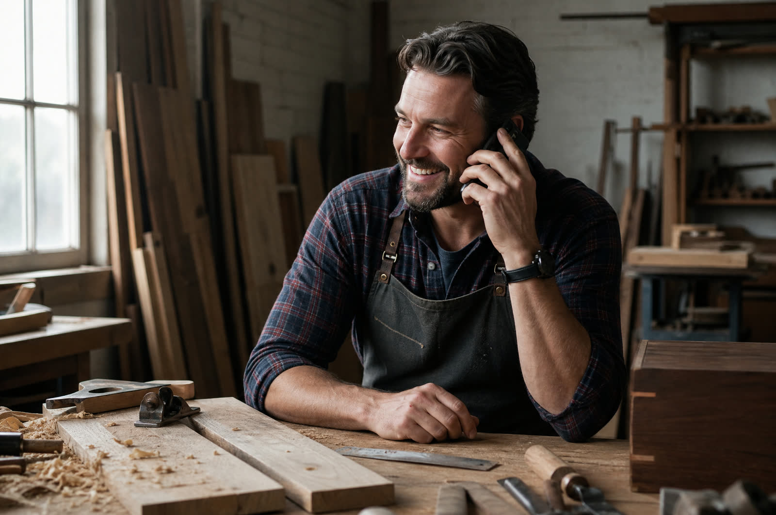 Business owner taking the call